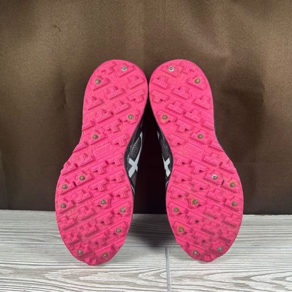 Asics Gel-Fuji Setsu Black Gray Pink Goretex Trail Running Shoe Spikes Womens 7 - Picture 5 of 9